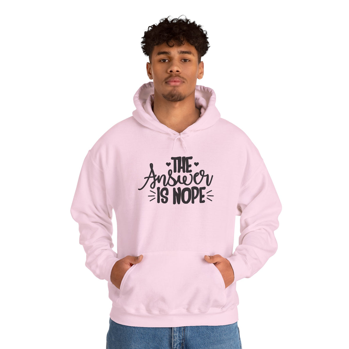 Hoodie — The Answer Is Nope Graphic Pullover