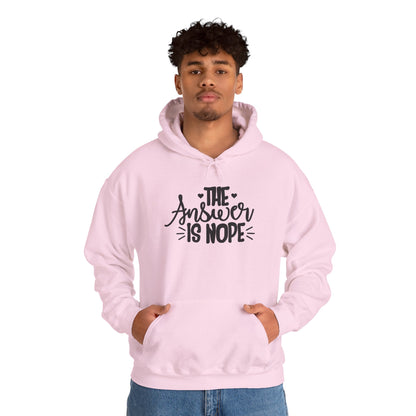 Hoodie — The Answer Is Nope Graphic Pullover
