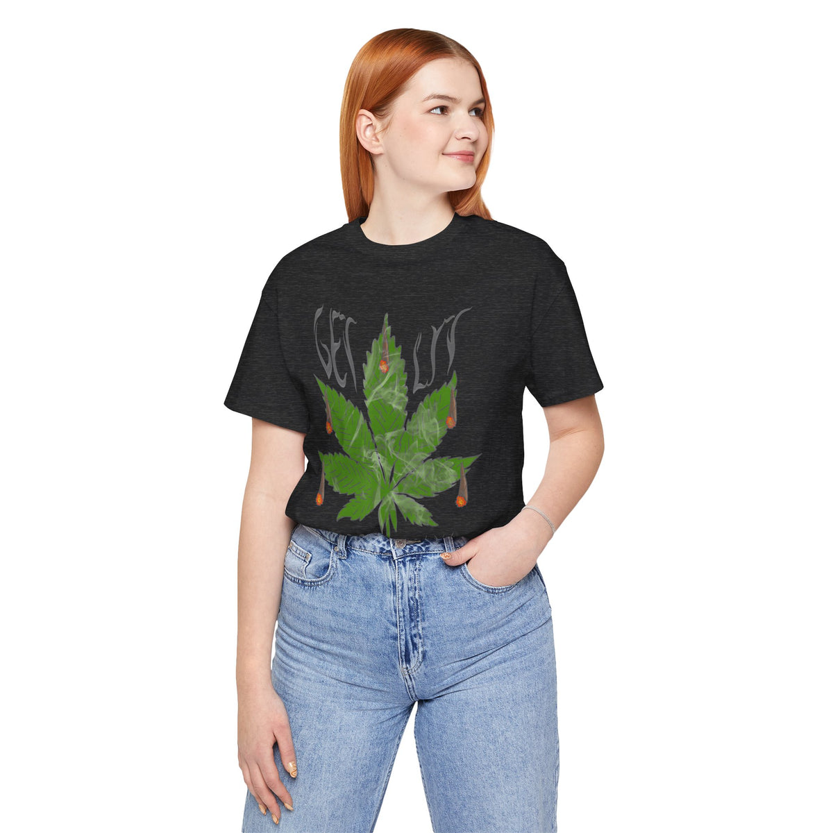 Merry Tijuana Cannabis Leaf Tee — 'Get Lit' Holiday Marijuana T-Shirt