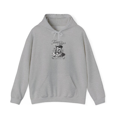 Time Slips Graphic Hoodie — Vintage Pocket Watch Illustration Sweatshirt