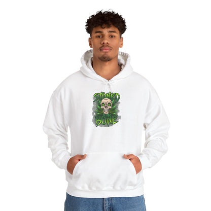 Skull 'Stoned Bone' Hoodie – Green Cannabis Skull Graphic Pullover
