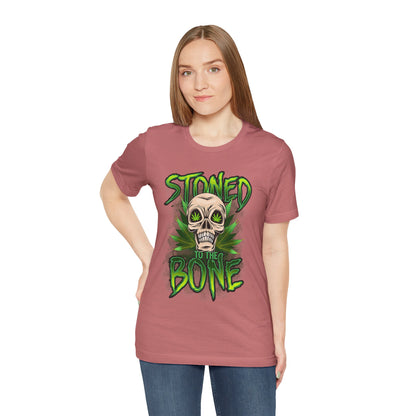 Stoned to the Bone Skull Tee — Cannabis Leaf Graphic T-Shirt