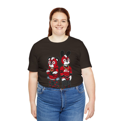 Streetwear Cartoon Bear & Bunny Tee — Hip Hop Graphic T-Shirt