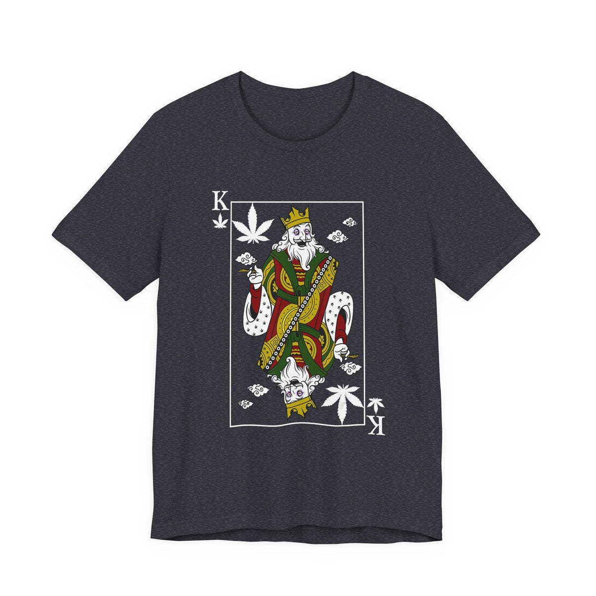 King of Leaves Graphic Tee — Playing Card Cannabis Design