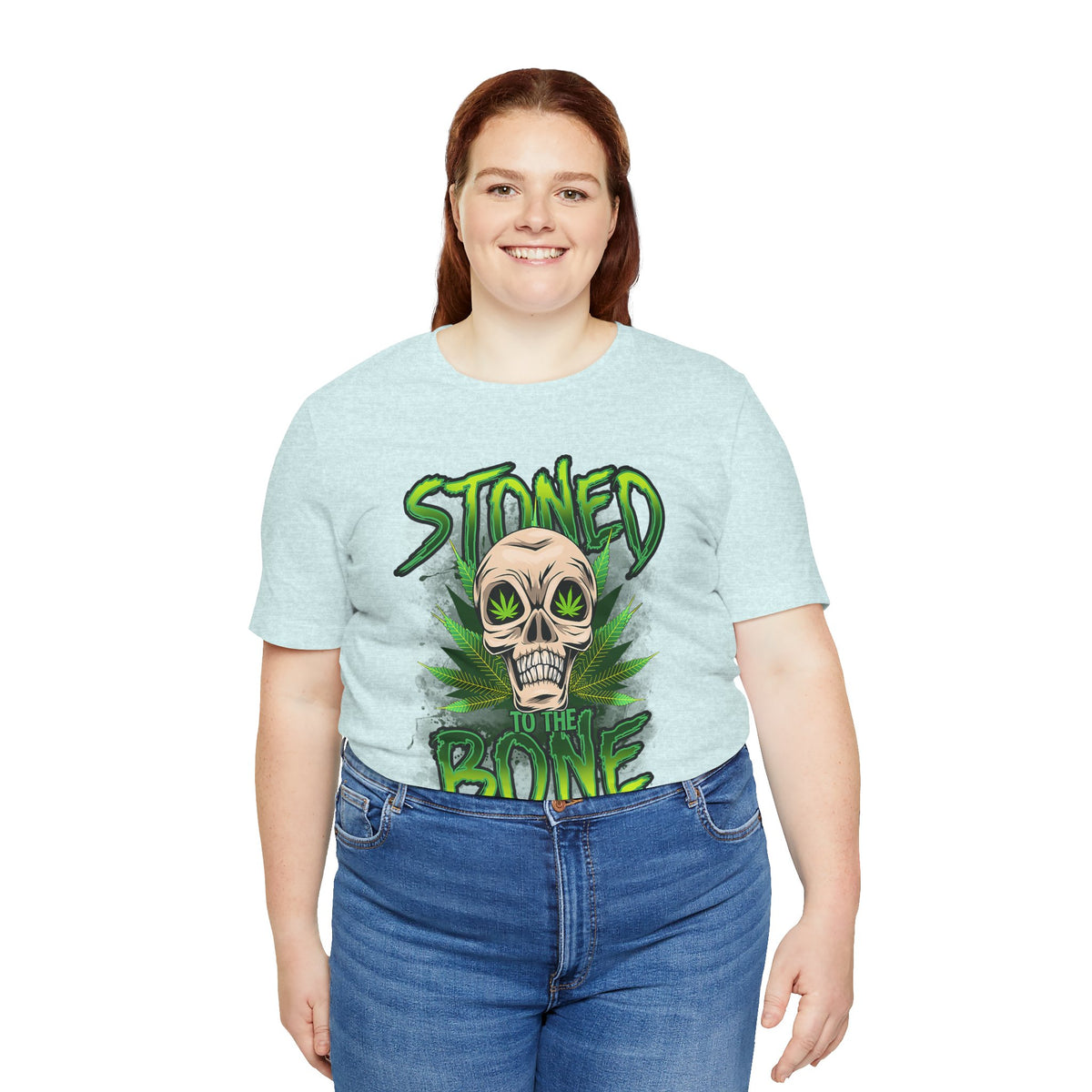 Stoned to the Bone Skull Tee — Cannabis Leaf Graphic T-Shirt