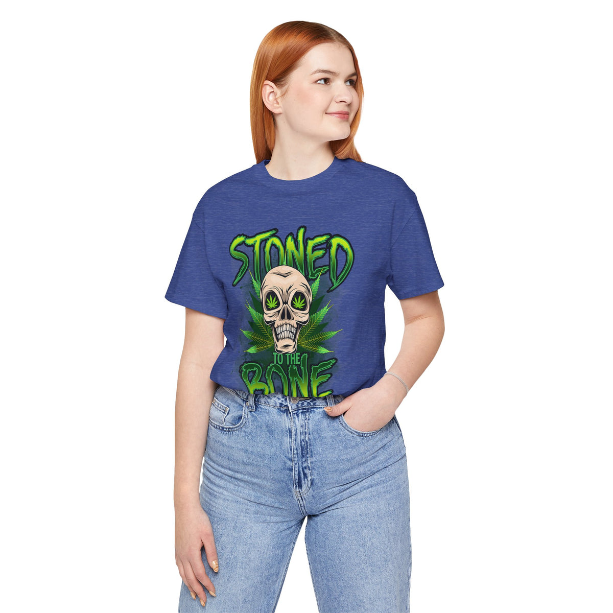 Stoned to the Bone Skull Tee — Cannabis Leaf Graphic T-Shirt