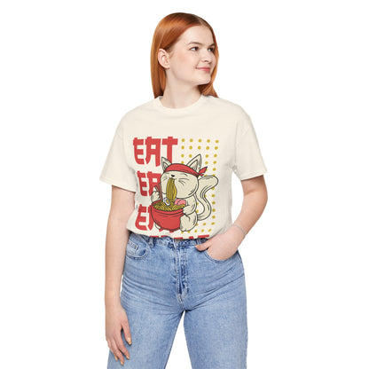 Ramen Cat Tee — "Eat Sleep Repeat" Cute Noodle Lover T-Shirt