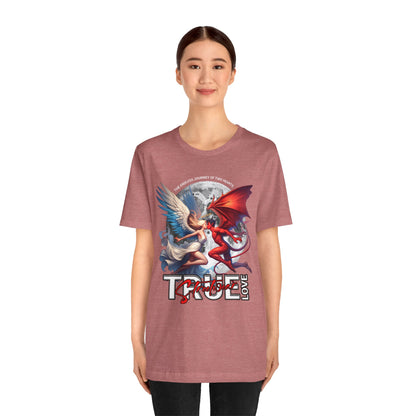 True Love Tee — Angel & Devil Heart Graphic T-Shirt