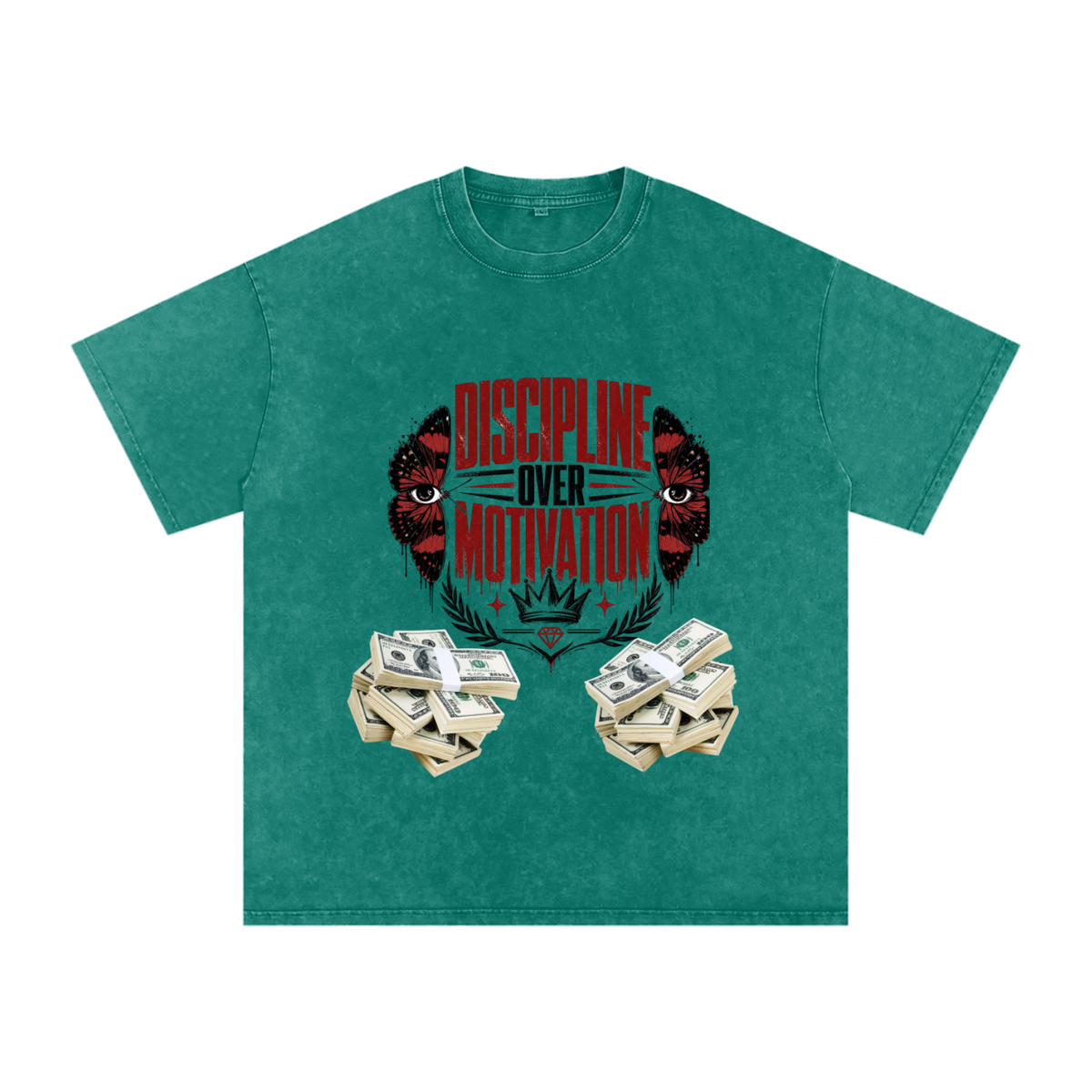 Discipline Over Motivation Snow-Washed Cotton Tee