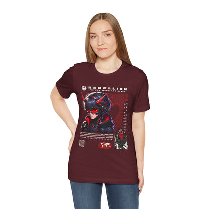 Anime Devil Girl Graphic Tee — "Rebellion" Cyberpunk Streetwear