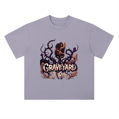Graveyard Stories Gothic Horror Graphic Drop Shoulder Tee