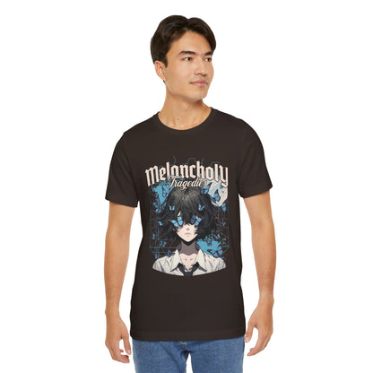 Melancholy Tragedia Anime Tee — Blue Butterflies Graphic T-Shirt