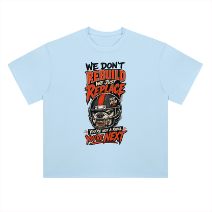We Don't Rebuild Replace Hockey Mask Graphic Drop Shoulder Tee