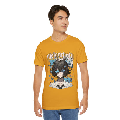 Melancholy Tragedia Anime Tee — Blue Butterflies Graphic T-Shirt