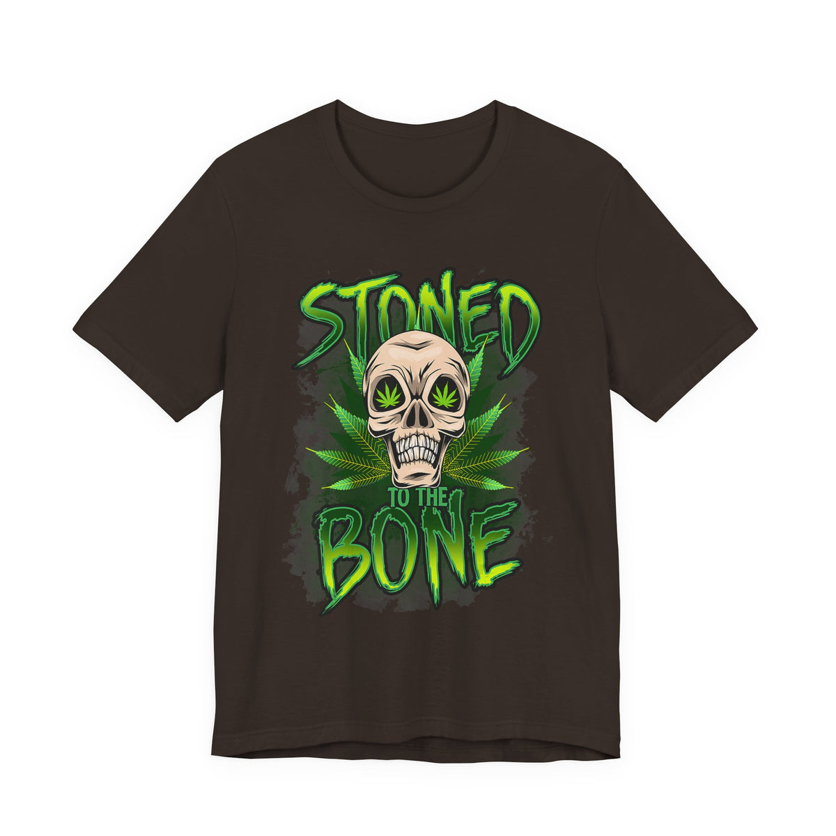 Stoned to the Bone Skull Tee — Cannabis Leaf Graphic T-Shirt