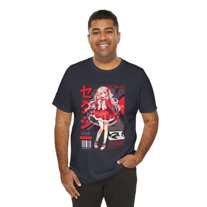 Anime Girl Graphic Tee — "Get Silly!" Red Harajuku Style T-Shirt