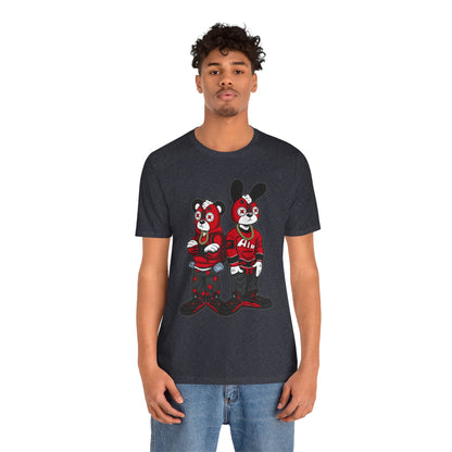 Streetwear Cartoon Bear & Bunny Tee — Hip Hop Graphic T-Shirt