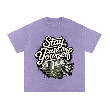 Stay True to Yourself Snow-Washed Cotton Tee