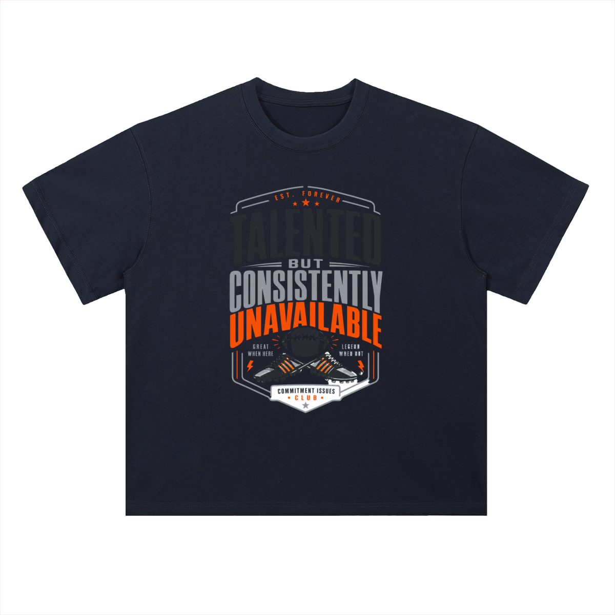 Talented but Unavailable Football Graphic Drop Shoulder Tee