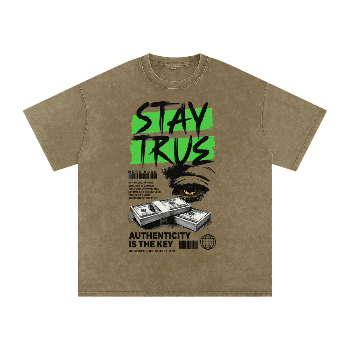 Stay True Snow-Washed Cotton Graphic Tee