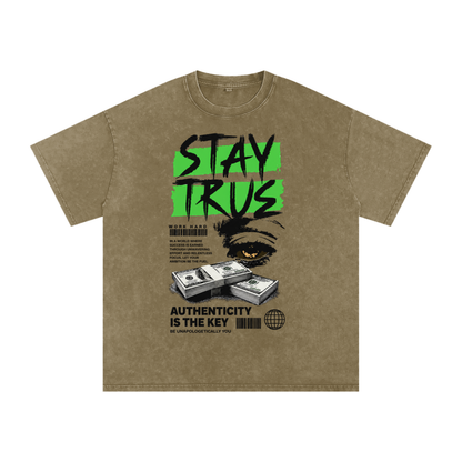 Stay True Snow-Washed Cotton Graphic Tee