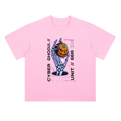 Cyber Punk Unit 666 Pumpkin Graphic Drop Shoulder Tee