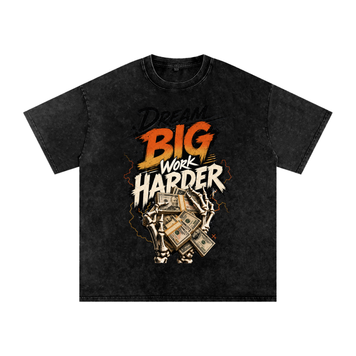 Dream Big, Work Harder Snow-Washed Cotton Tee
