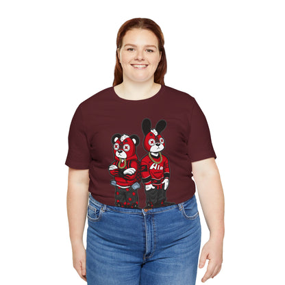 Streetwear Cartoon Bear & Bunny Tee — Hip Hop Graphic T-Shirt