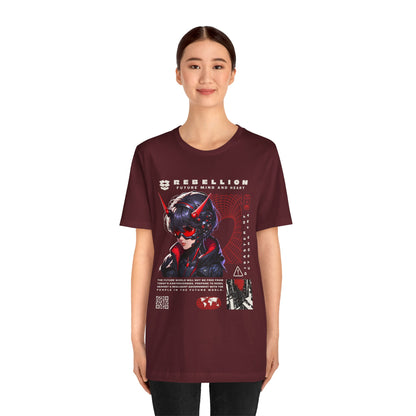 Anime Devil Girl Graphic Tee — "Rebellion" Cyberpunk Streetwear