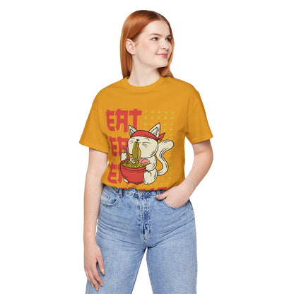 Ramen Cat Tee — "Eat Sleep Repeat" Cute Noodle Lover T-Shirt