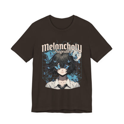 Melancholy Tragedia Anime Tee — Blue Butterflies Graphic T-Shirt