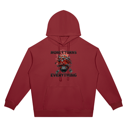 Burning Money Two-Sided Graphic Drop Shoulder Hoodie