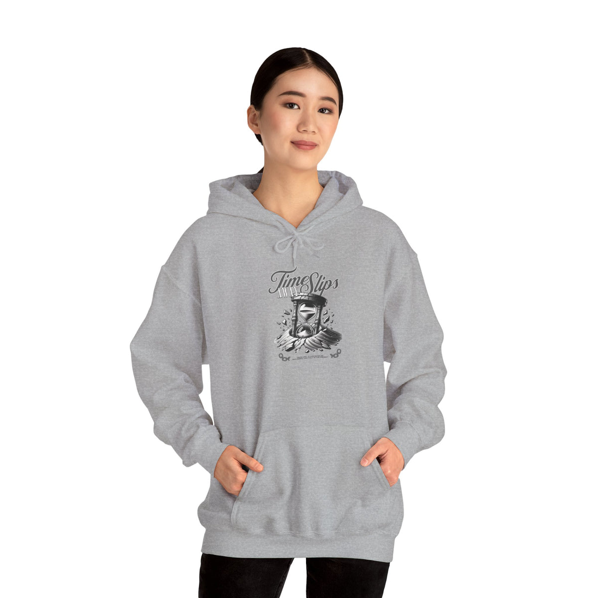 Time Slips Graphic Hoodie — Vintage Pocket Watch Illustration Sweatshirt