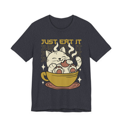 Just Eat It Cat Tee — Cute Kawaii Cat in Tea Cup T-Shirt