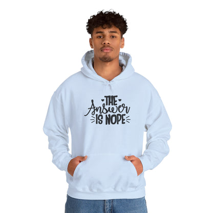 Hoodie — The Answer Is Nope Graphic Pullover