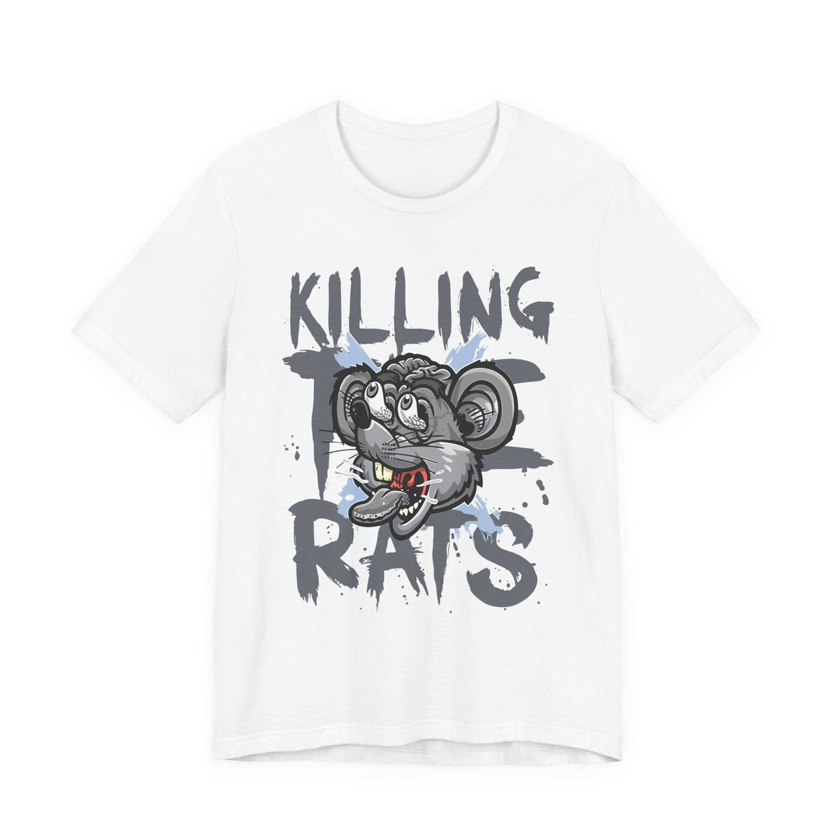 Killing Rats Graphic Tee – Edgy Cartoon Rat Skull Streetwear