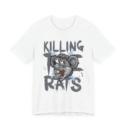 Killing Rats Graphic Tee – Edgy Cartoon Rat Skull Streetwear