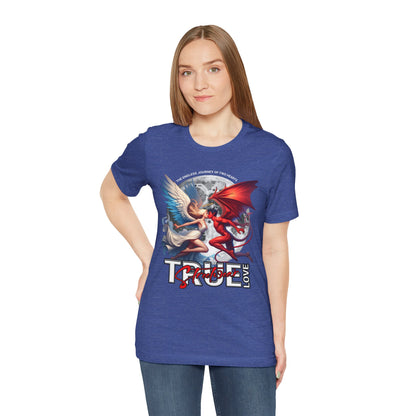 True Love Tee — Angel & Devil Heart Graphic T-Shirt