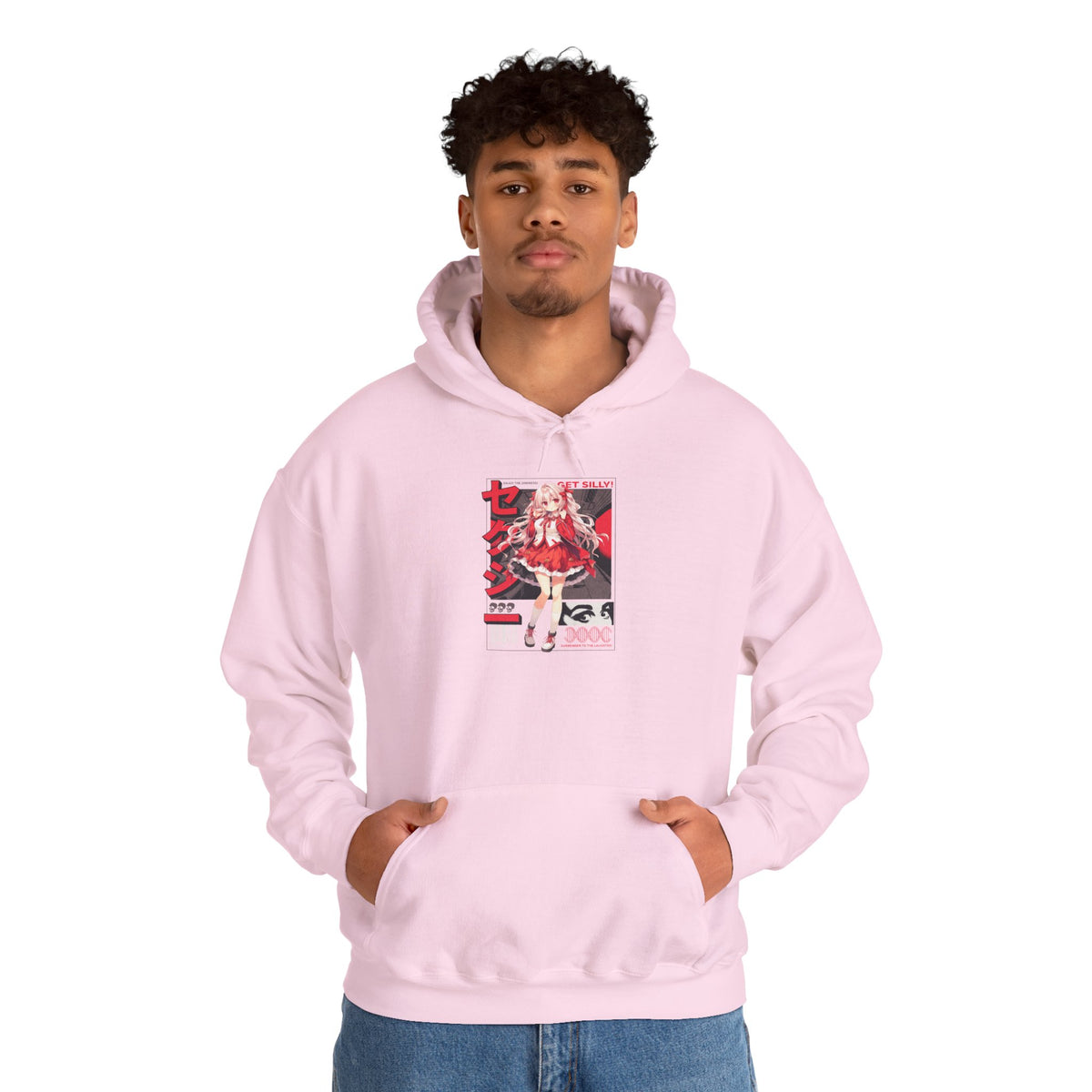 Anime Girl Graphic Hoodie — Red Retro Japanese Manga Design