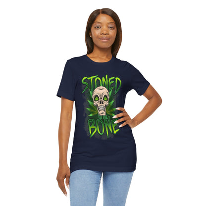 Stoned to the Bone Skull Tee — Cannabis Leaf Graphic T-Shirt