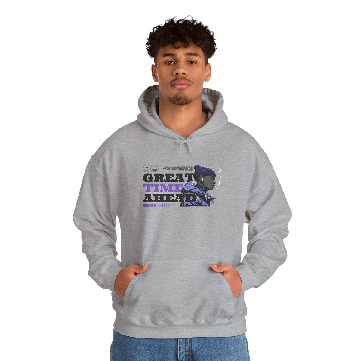 Great Times Ahead Hoodie — Positive Vintage Portrait Pullover