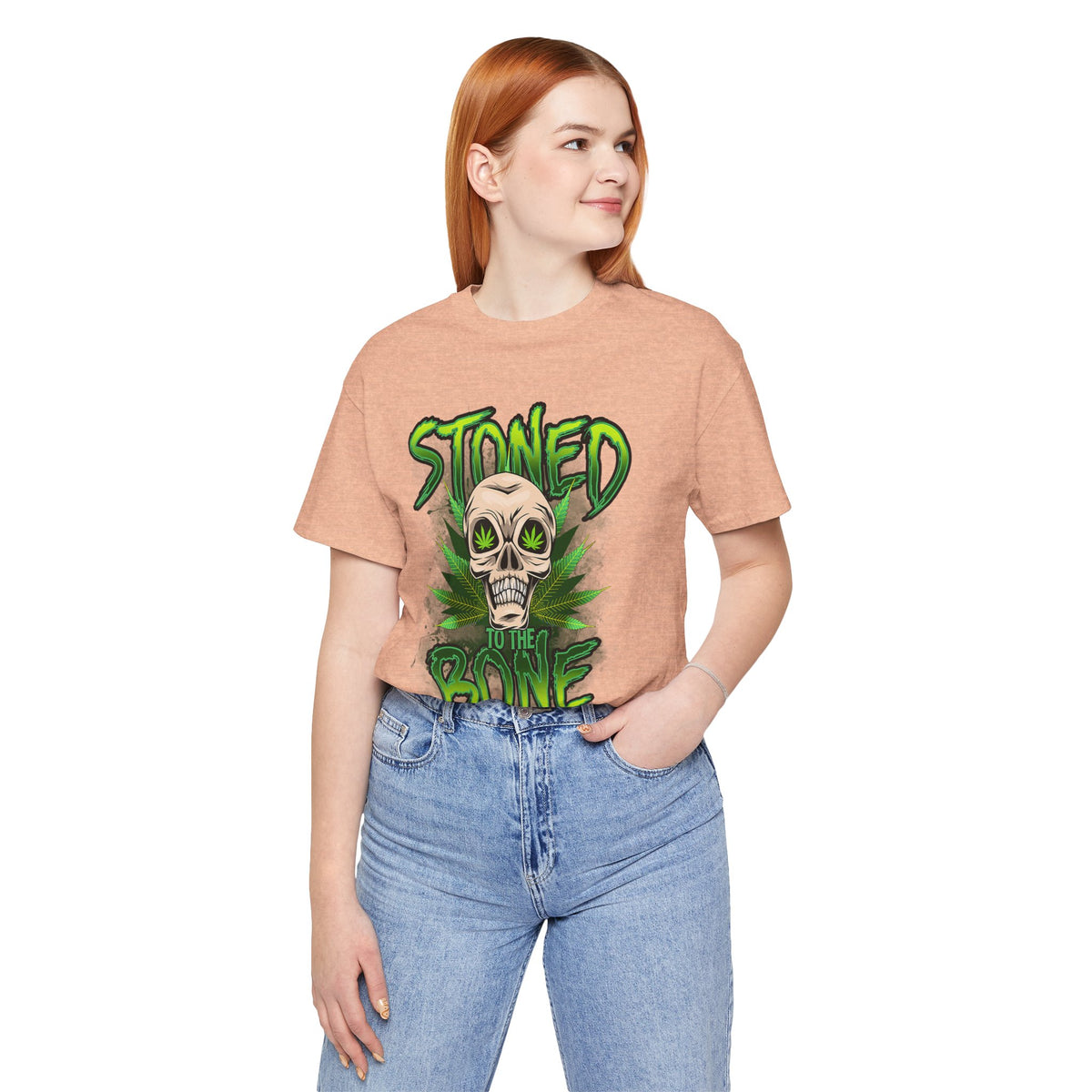 Stoned to the Bone Skull Tee — Cannabis Leaf Graphic T-Shirt