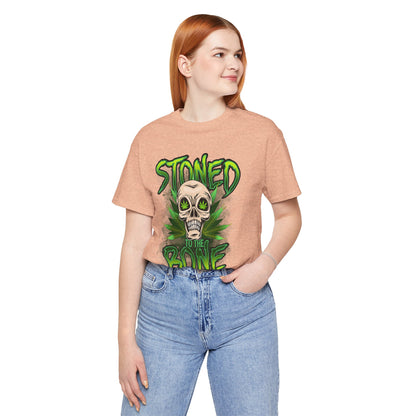 Stoned to the Bone Skull Tee — Cannabis Leaf Graphic T-Shirt