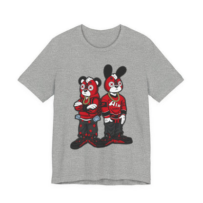 Streetwear Cartoon Bear & Bunny Tee — Hip Hop Graphic T-Shirt