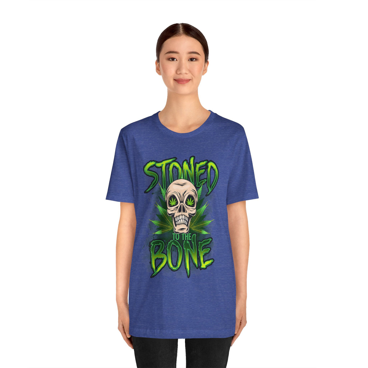 Stoned to the Bone Skull Tee — Cannabis Leaf Graphic T-Shirt