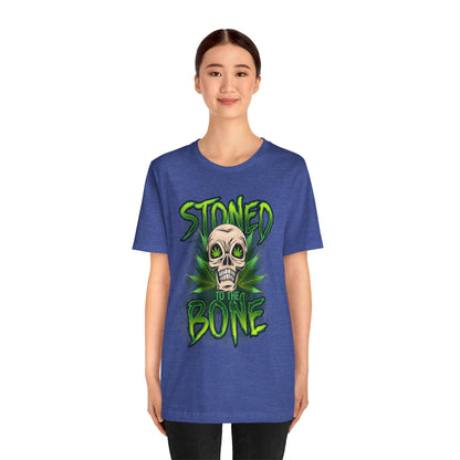 Stoned to the Bone Skull Tee — Cannabis Leaf Graphic T-Shirt