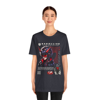 Anime Devil Girl Graphic Tee — "Rebellion" Cyberpunk Streetwear