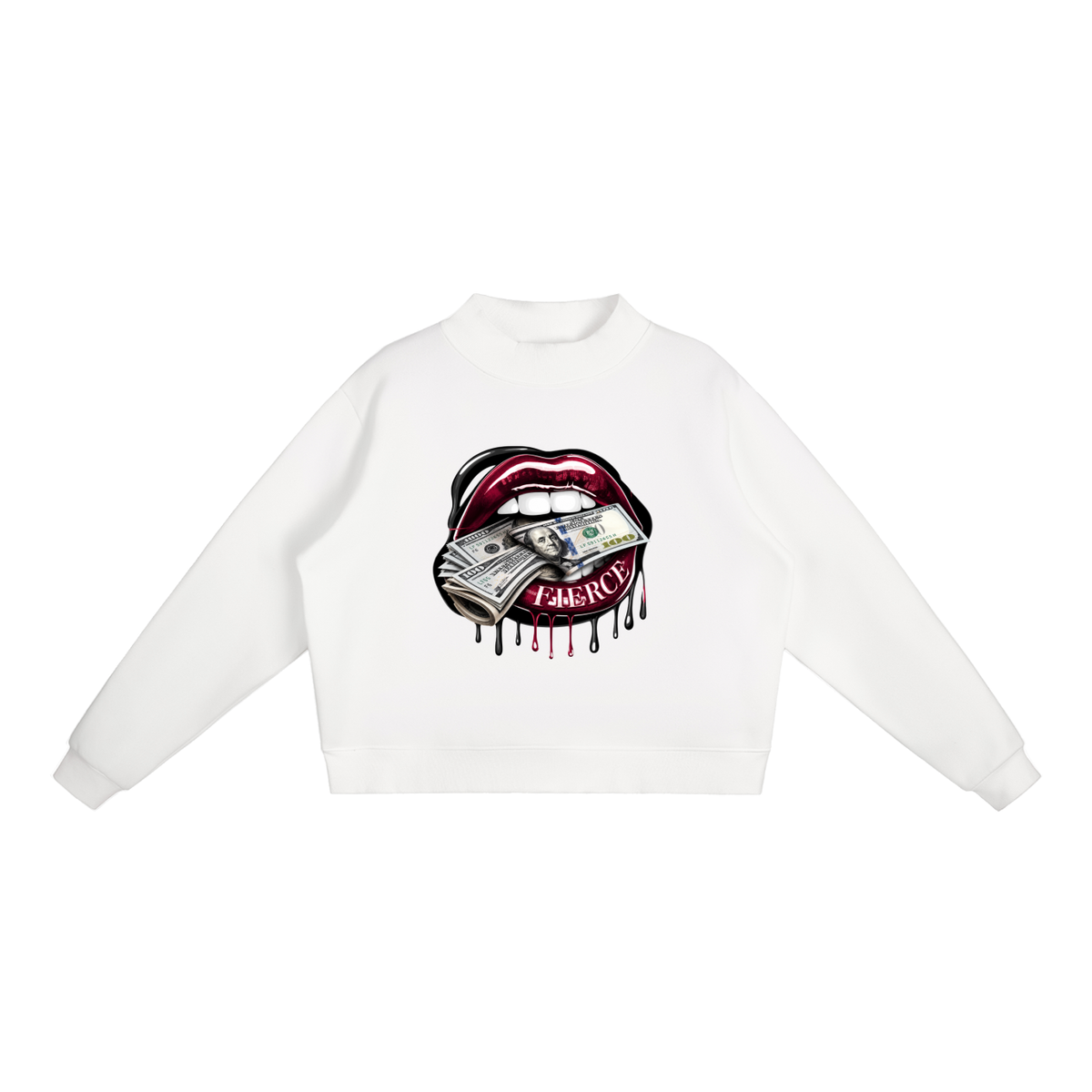 Fierce Lips Oversized Graphic Sweatshirt