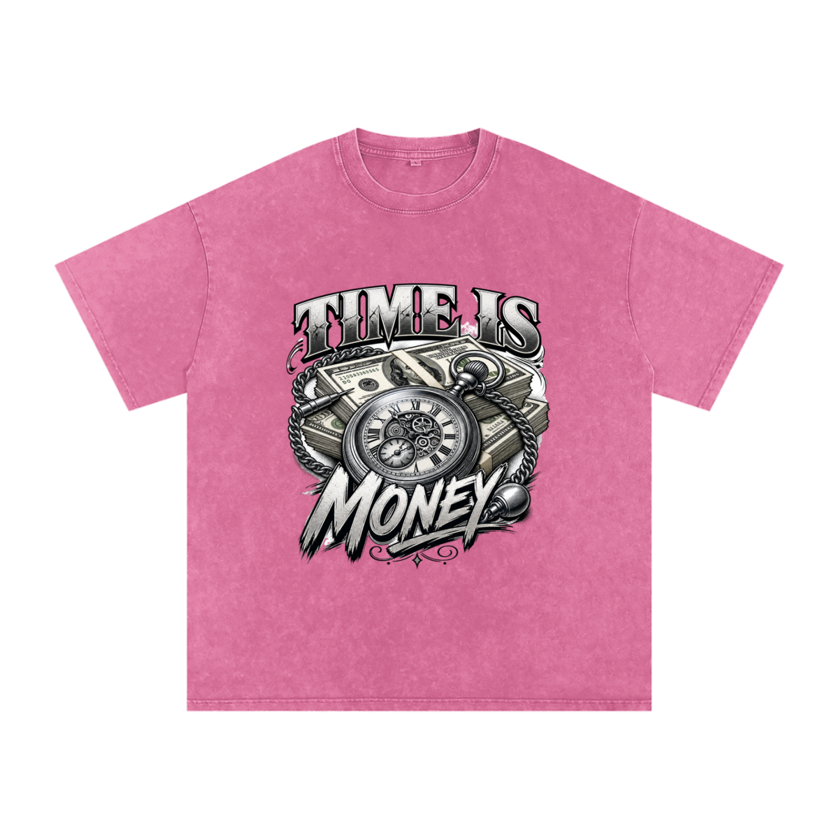 Time Is Money Snow-Washed Cotton Graphic Tee