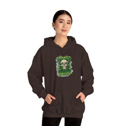 Skull 'Stoned Bone' Hoodie – Green Cannabis Skull Graphic Pullover
